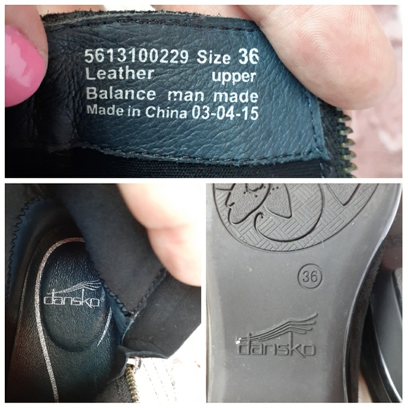 Dansko Metallic Boots Two Tone Leather Comfort Side Zip Ankle Booties 36 - Picture 8 of 13